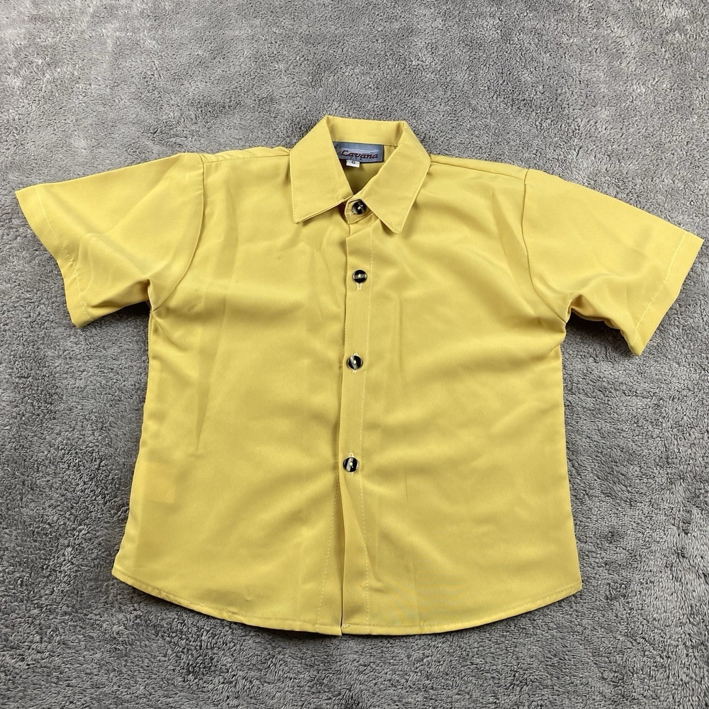 Lavana USA‎ Shirt Buttons Womens 6 Yellow Short Sleeve